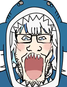 markiplier soyjak, animal, anime, blue eyes, blush, clothes, fish, gawr gura, glasses, hair