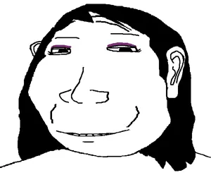 gapejak, massjak, michele, wholesome soyjak, foidjaks, eyelashes, female, girl, hair, looking at you