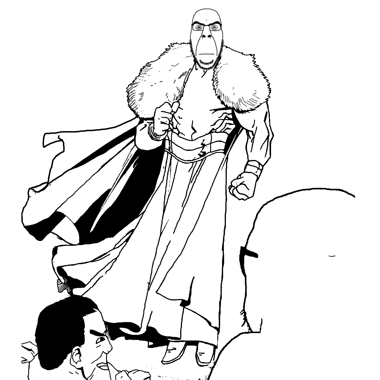 invincible (invincible), omni man, superman, thragg, chudjak, cobson, feraljak, meximutt, black and white, blonde hair