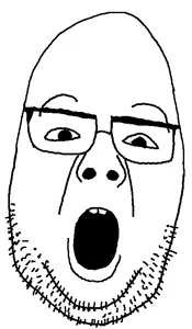 cadojak, alternate, glasses, open mouth, soyjak, stubble