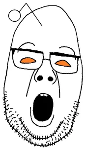 cadojak, antenna, glasses, orange eyes, reddit, soyjak, stubble