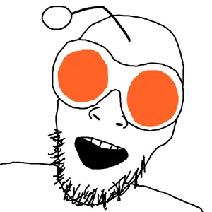 unknown, antenna, glasses, goggles, lifeinatent, open mouth, orange eyes, reddit, soyjak, stubble