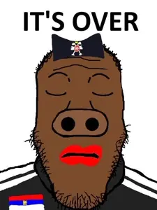 markiplier soyjak, its over, animal, black skin, bow, christianity, closed eyes, closed mouth, clothes, flag