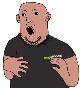norwegian, bald, beard, brown skin, clothes, ear, fat, guga foods, hands, lips