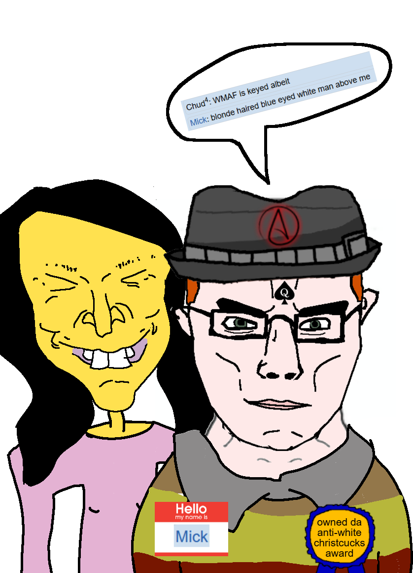 chudjak, chudjak front, muscular chud, asian, atheism, award, fedora, female, gook, looking at you