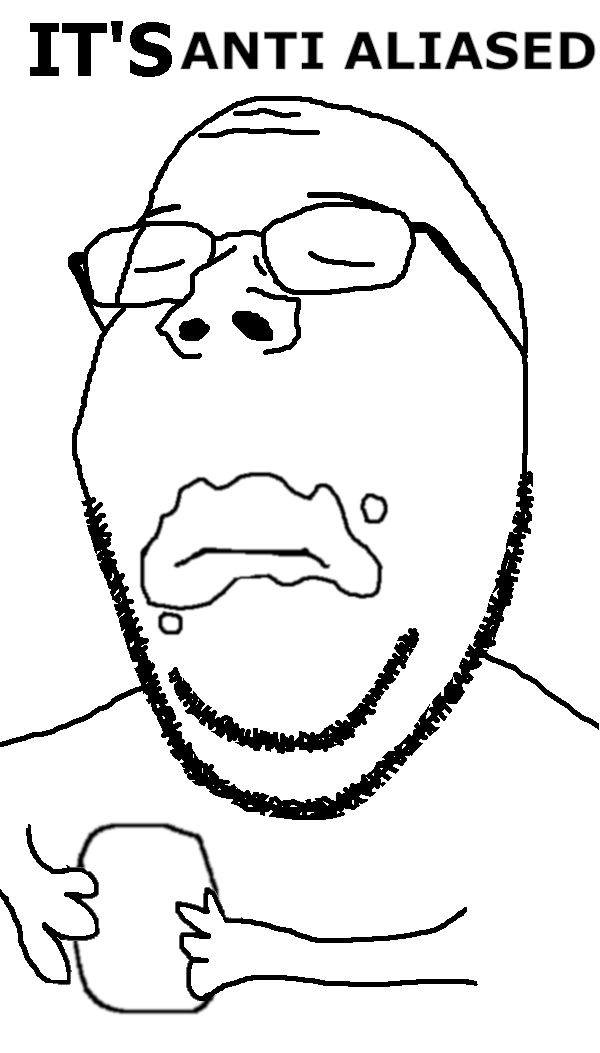 gapejak, wholesome soyjak, its over, anti aliased, beard, closed eyes, closed mouth, eating, glasses, holding object