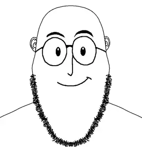 cobson, weirdpenis, cobpenis, bald, beard, closed mouth, eyebrows, eyes, glasses, nose