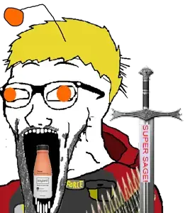nate higgers, excited soyjak, soyak, wewjak, natejak, blonde hair, bullet, hair, orange eyes, reddit