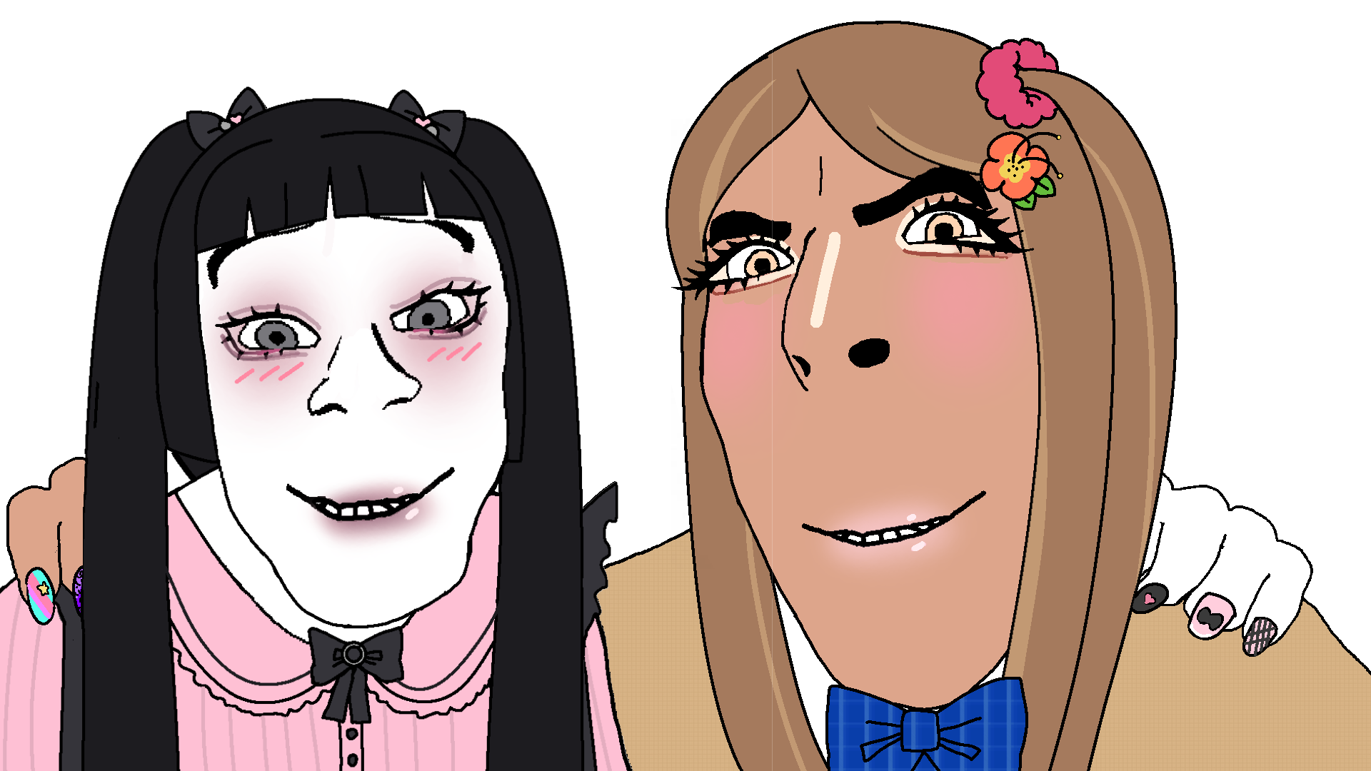 cobson, feraljak, cobgal, feralkei, gyarujak, no more brother wars, bow, brown skin, female, flower