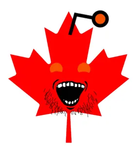 snoojak, a fucking leaf, antenna, canada, flag, leaf, open mouth, orange eyes, reddit, soyjak