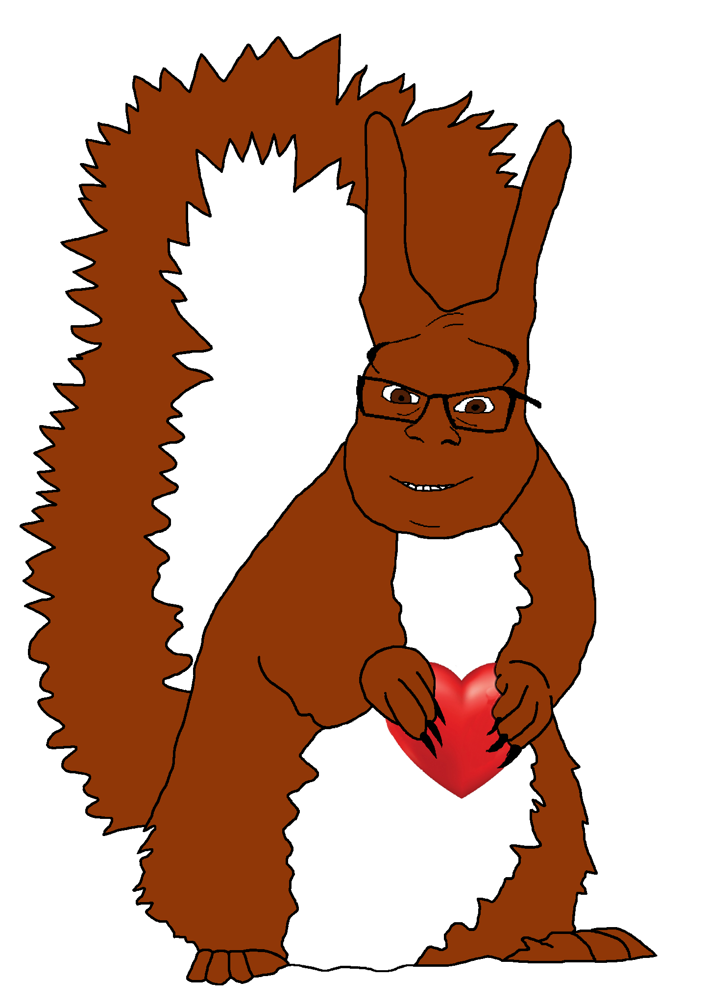 feraljak, feralsquirrel, squirreljak, animal, arm, brown hair, fur, glasses, hair, hands