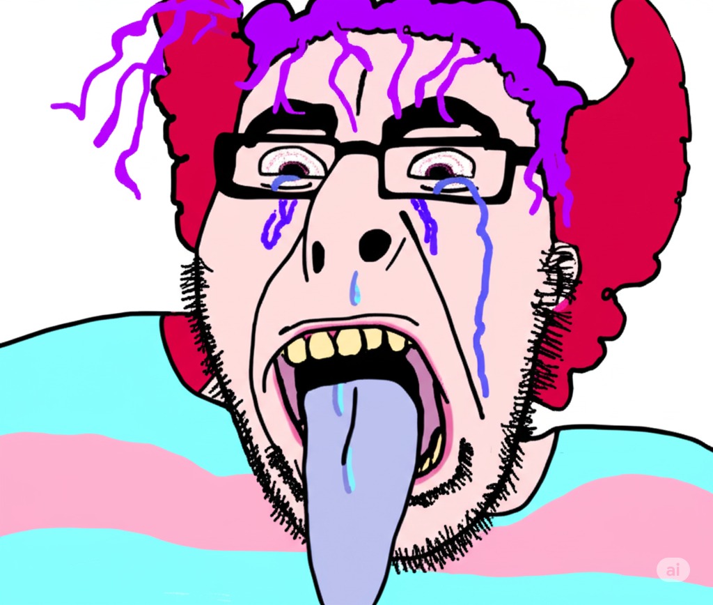 cobson, anhero, bloodshot eyes, crying, dead, flag, glasses, hair, makeup, open mouth