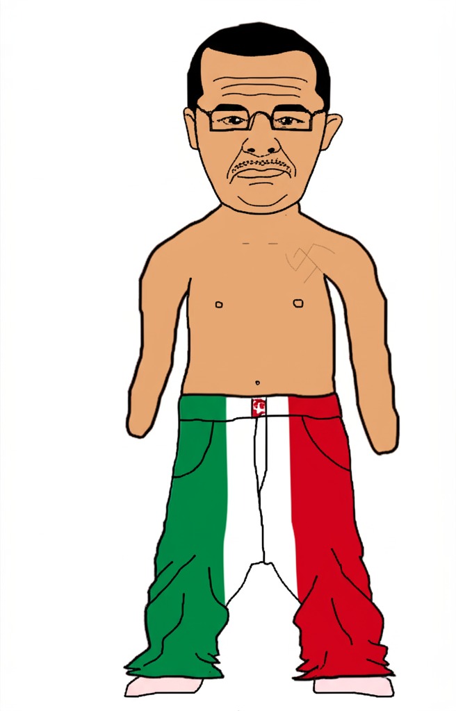 chudjak, chudjak front, brown skin, fascism, flag, glasses, hair, india, italy, looking at you