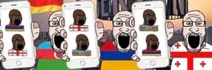 markiplier soyjak, soyak, phoneplier vertical, showing phone, angry, armenia, azerbaijan, brown skin, crying, georgia
