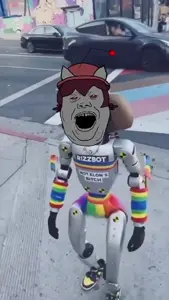 alicia, animated, antenna, clothes, female, full body, hat, jimbtron, nigger, open mouth