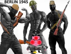 gigachad, chudjak, chudjak front, angry, looking at you, nazism, pee, ppsh-41, red skin, soviet soldier