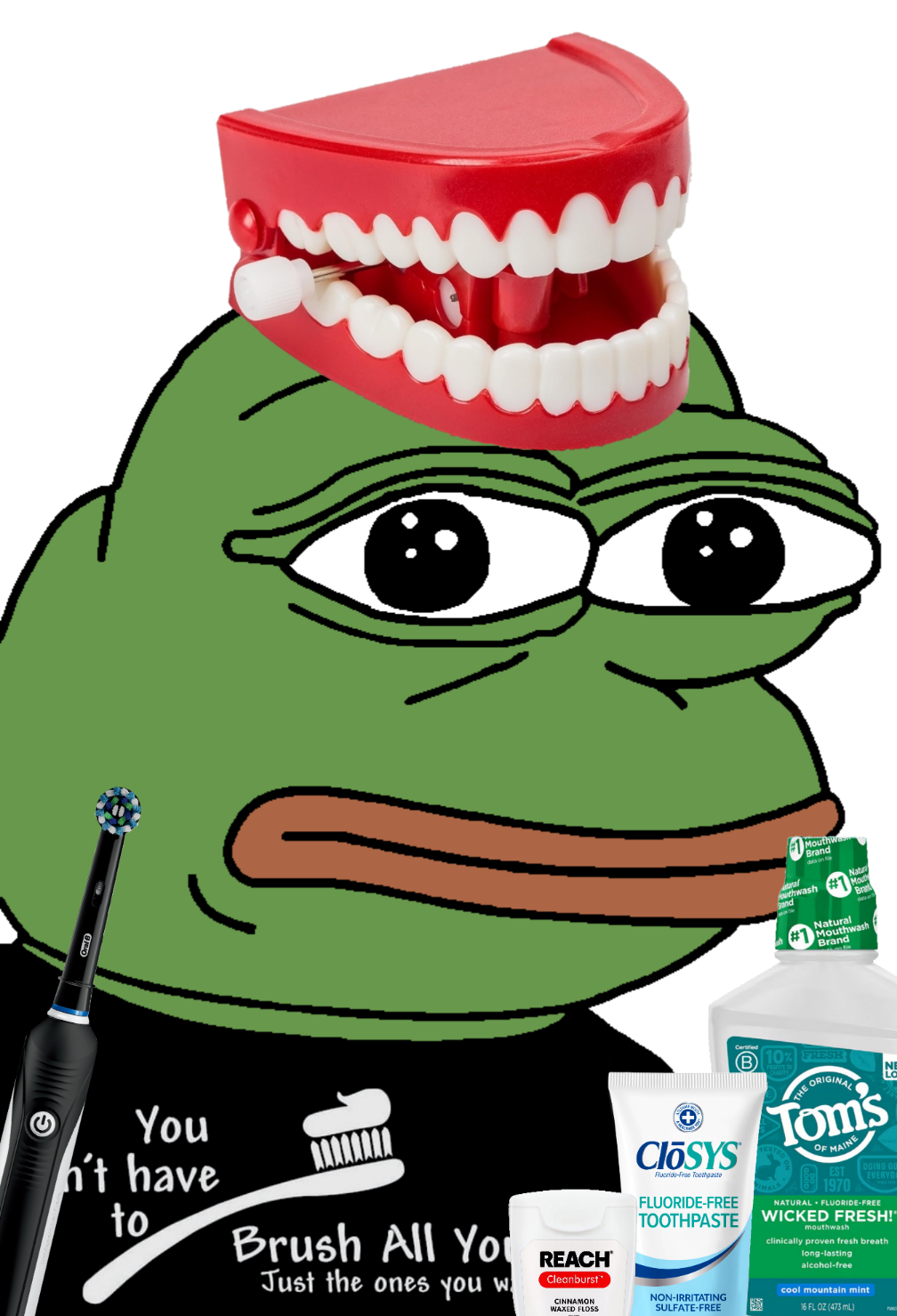 pepe, pepe hat, amphibian, animal, bald, closed mouth, clothes, floss, frog, green skin
