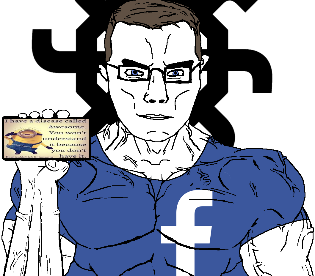 chudjak, chudjak front, muscular chud, brown hair, buff, chud, facebook, glasses, hair, holding object