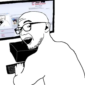 zoomer on computer, /qa/ (4chan), computer, smile, smug, typing