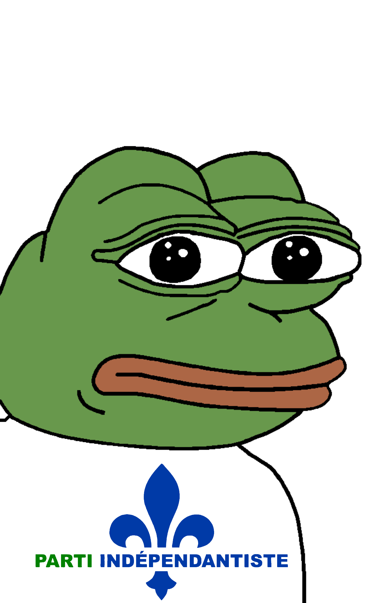 pepe, amphibian, animal, bald, blue background, canada, canadian, closed mouth, clothes, frog