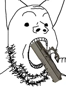 gapejak, unfunnycreature, cat ears, ear, ears, gun, holding gun, holding object, no glasses, open mouth