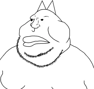 meximutt, unfunnycreature, cat ears, closed mouth, ear, ears, fat, no glasses, soyjak, stubble