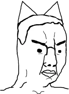 chudjak, unfunnycreature, cat ears, closed mouth, ear, ears, hair, no glasses, soyjak, unfunny creature