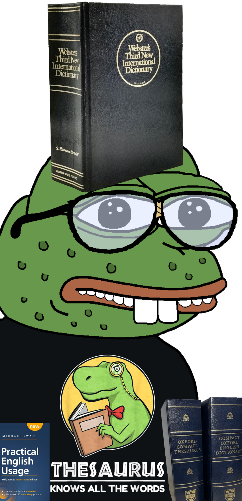 pepe, pepe hat, acne, amphibian, animal, bald, bandage, blue background, book, bowtie