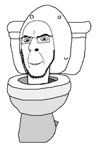 cobson, cobson slim, glasses, looking at you, skibidi, smile, teeth, toilet, uncolored skin, skibidi toilet
