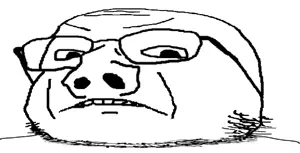 gapejak, alternate, angry, bald, black eyes, eyebrows, forehead lines, glasses, monochrome, nose