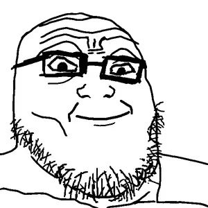 markiplier soyjak, tony soprano soyjak, sopranoplier, fusionjaks, 1soyjak, bald, black eyes, closed mouth, glasses, happy