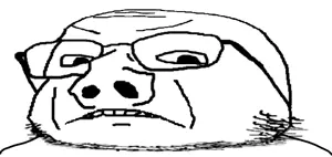 gapejak, alternate, angry, bald, black eyes, eyebrows, forehead lines, glasses, monochrome, nose