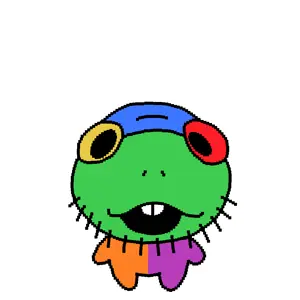noelle holiday, uglyfuckingthing, colorjak, buck teeth, glasses, open mouth, soyjak, stubble, teeth, video game