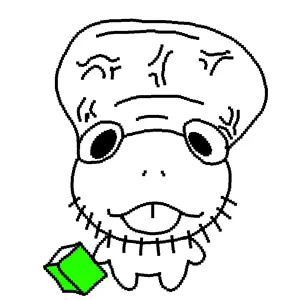 noelle holiday, uglyfuckingthing, big brain, book, buck teeth, closed mouth, genius, glasses, smart, soyjak