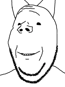 gapejak, wholesome soyjak, unfunnycreature, cat ears, ear, ears, smile, stubble, teeth