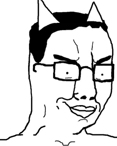 chudjak, unfunnycreature, cat ears, ear, ears, glasses, hair, smile, smug, unfunny creature