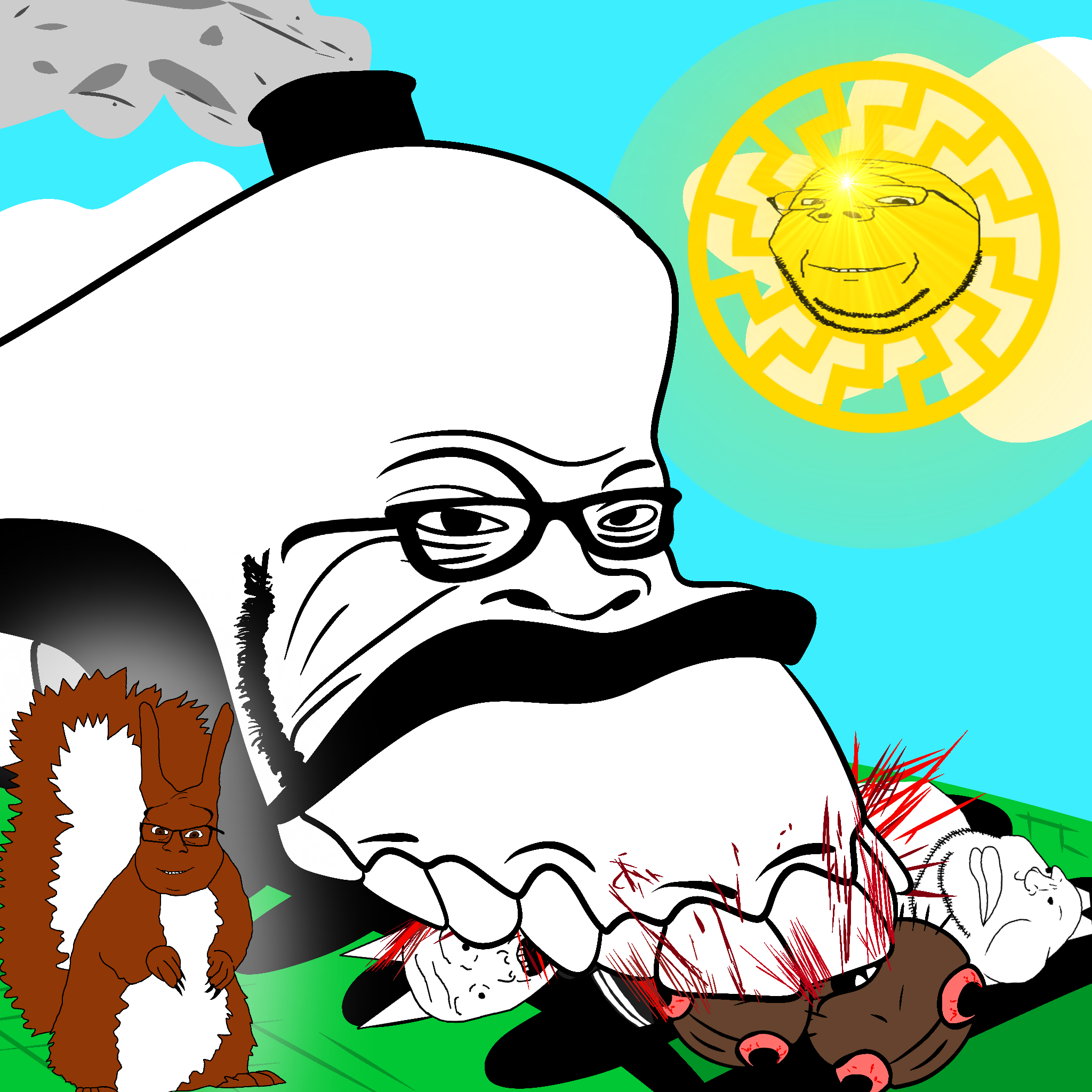 feraljak, gapejak, kuzjak, meximutt, trainjak, unknown, feralsquirrel, wholesome soyjak, squirreljak, unfunnycreature