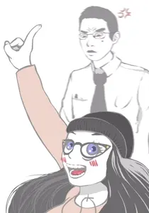 soytan, chudjak, avengers, beanie, blush, brown shirt, chud, clothes, drink, eyelashes