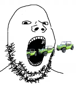gapejak, buggies, car, open mouth, soyjak, stubble