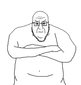 blartjak, angry, belly, belly button, blart, closed mouth, crossed arms, frown, glasses, soyjak