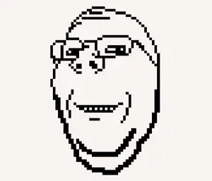 gapejak, beard, eyes, glasses, happy, mouth, open eyes, pixel art, smile, stubble