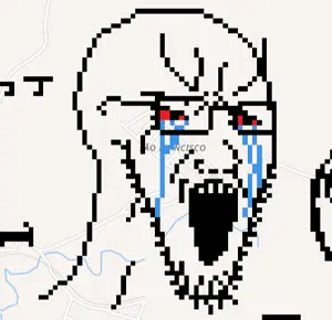 soyak, angry, bloodshot eyes, crying, eyebrows, glasses, open mouth, pixel art, stubble, teeth