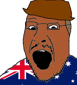 jimmyjak, australia, brown skin, clothes, country, flag, glasses, hair, hat, open mouth