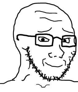 soyak, soyak (wholesome), closed mouth, glasses, looking at you, soyjak, stubble, transparent background, wholesome