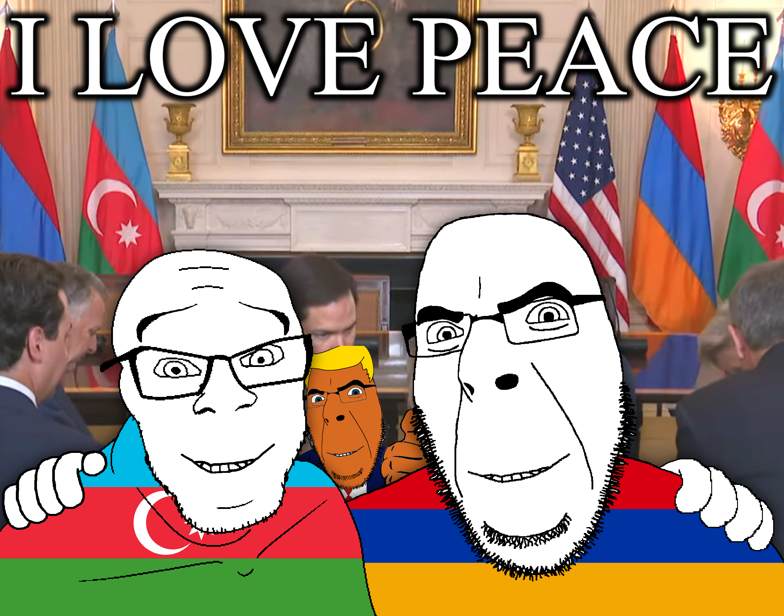 donald trump, cobson, feraljak, armenia, azerbaijan, blonde hair, blue eyes, caucasus, friendship, hair