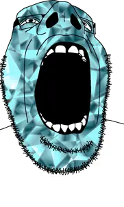 cobson, cobson up, alternate, gem, gem skin, glasses, open mouth, soyjak, stubble