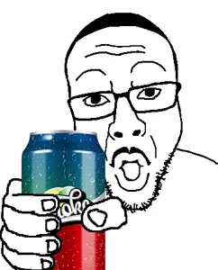 blakjak, glasses, hair, holding object, mustache, nuvariant, open mouth, soyjak, sproke, stubble