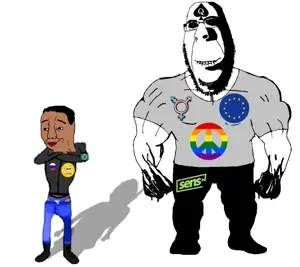 chudjak, cobson, hornyson, brown skin, chud, european, european union, flag, glasses, gypsy