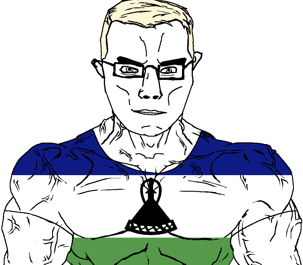 chudjak, chudjak front, muscular chud, aryan, a10 eyes, blonde hair, blue eyes, buff, clothes, flag