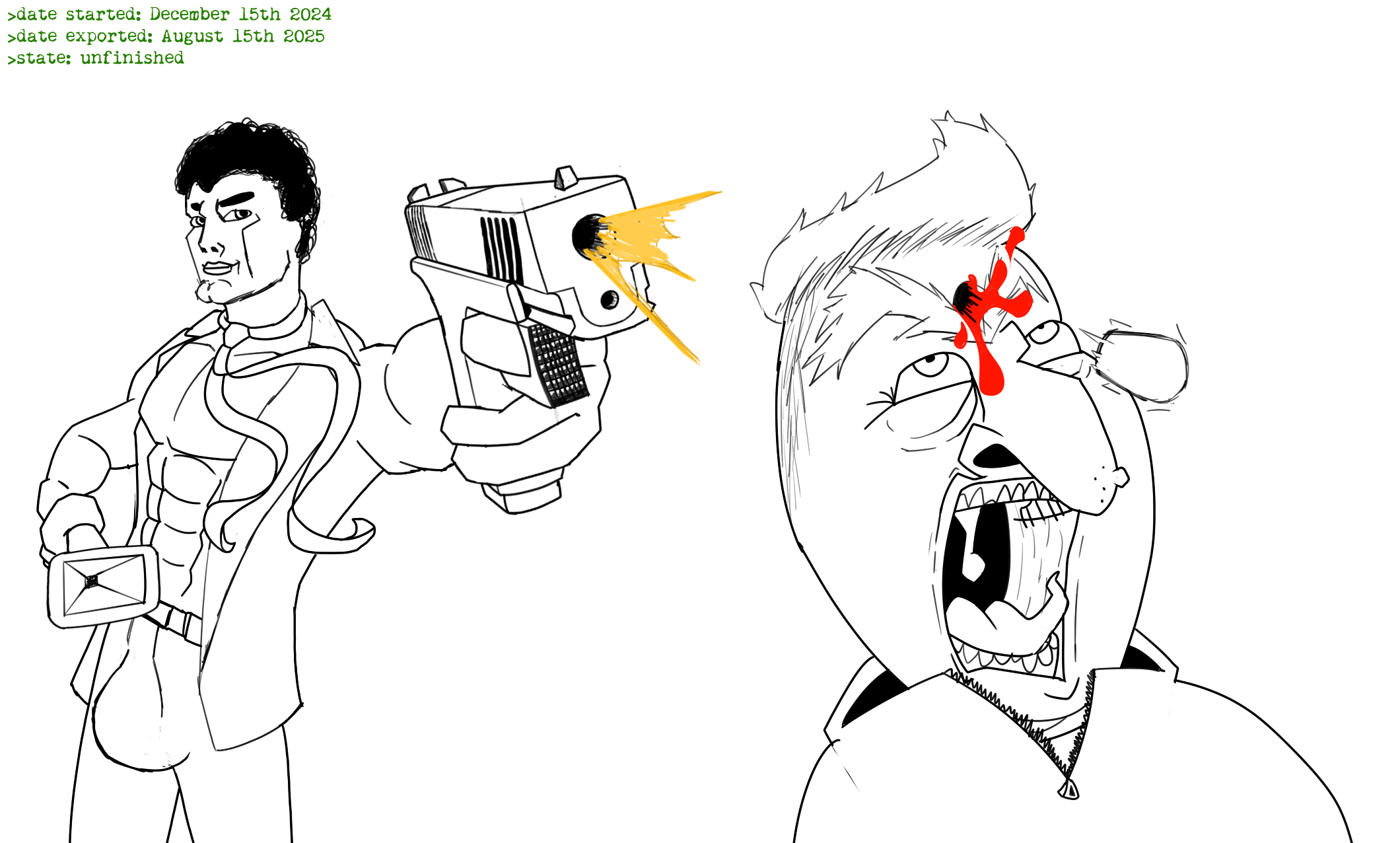 luigi, bernd, chudjak, art, big nose, blood, brian thompson, bulge, bullet, ceo